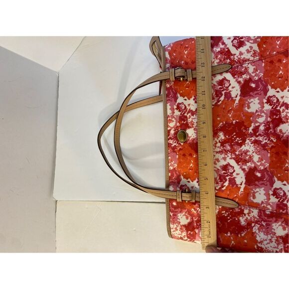 Coach pink coral shoulder bag 11x15" 8" handles zipper tote - Picture 9 of 11